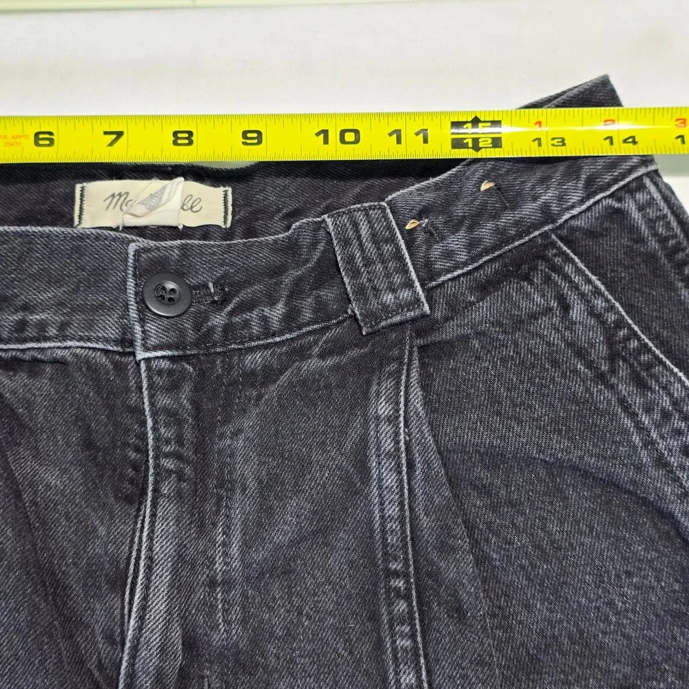 Madewell Wide Leg Trouser Jeans Black High Rise Seamed NN486 DM6565 Womens 27